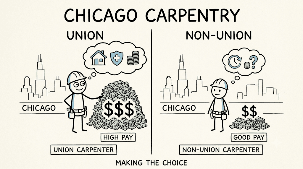 Chicago Carpentry: Union vs. Non-Union Salary Comparison