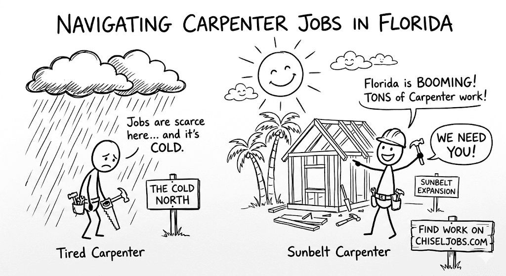 How to Trade the Cold for the Sunbelt: Landing Carpenter Jobs in Florida