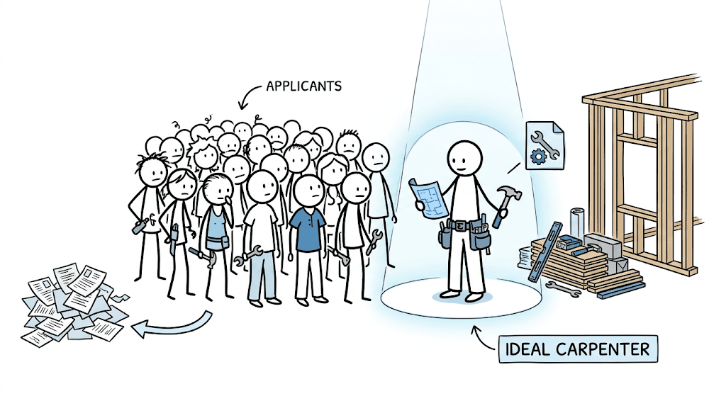 Illustration of finding the ideal residential carpenter
