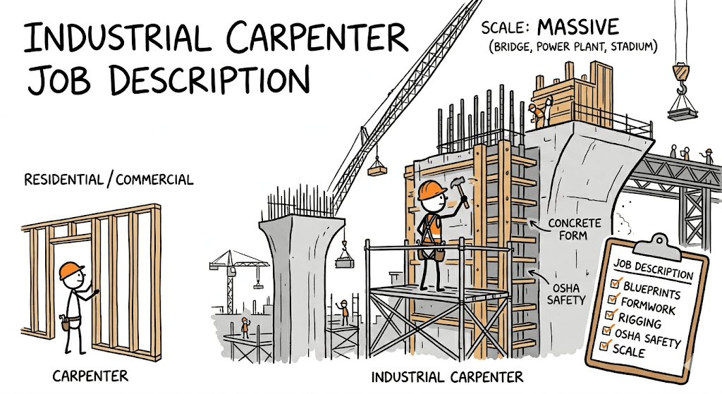 Industrial-Carpenter-vs-Residential-Carpenter-Job-Scale-Illustration