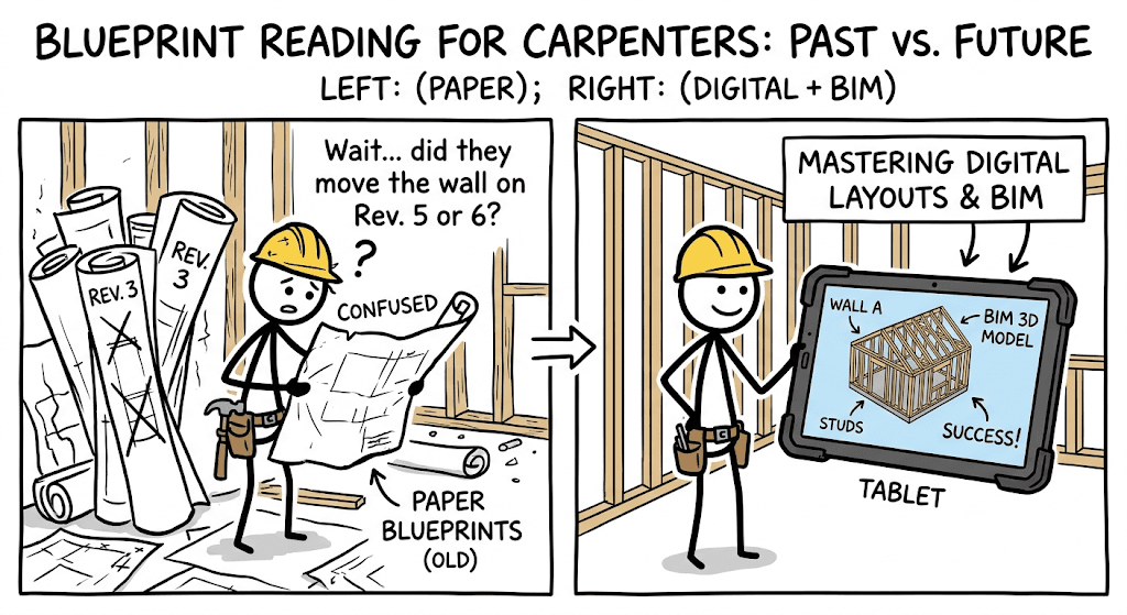 Blueprint Reading for Carpenters: Past vs. Future (Paper vs. Digital & BIM)