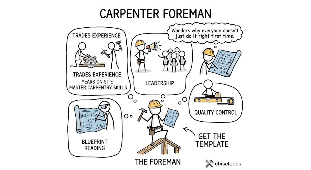 Carpenter Foreman Role Comic Illustration