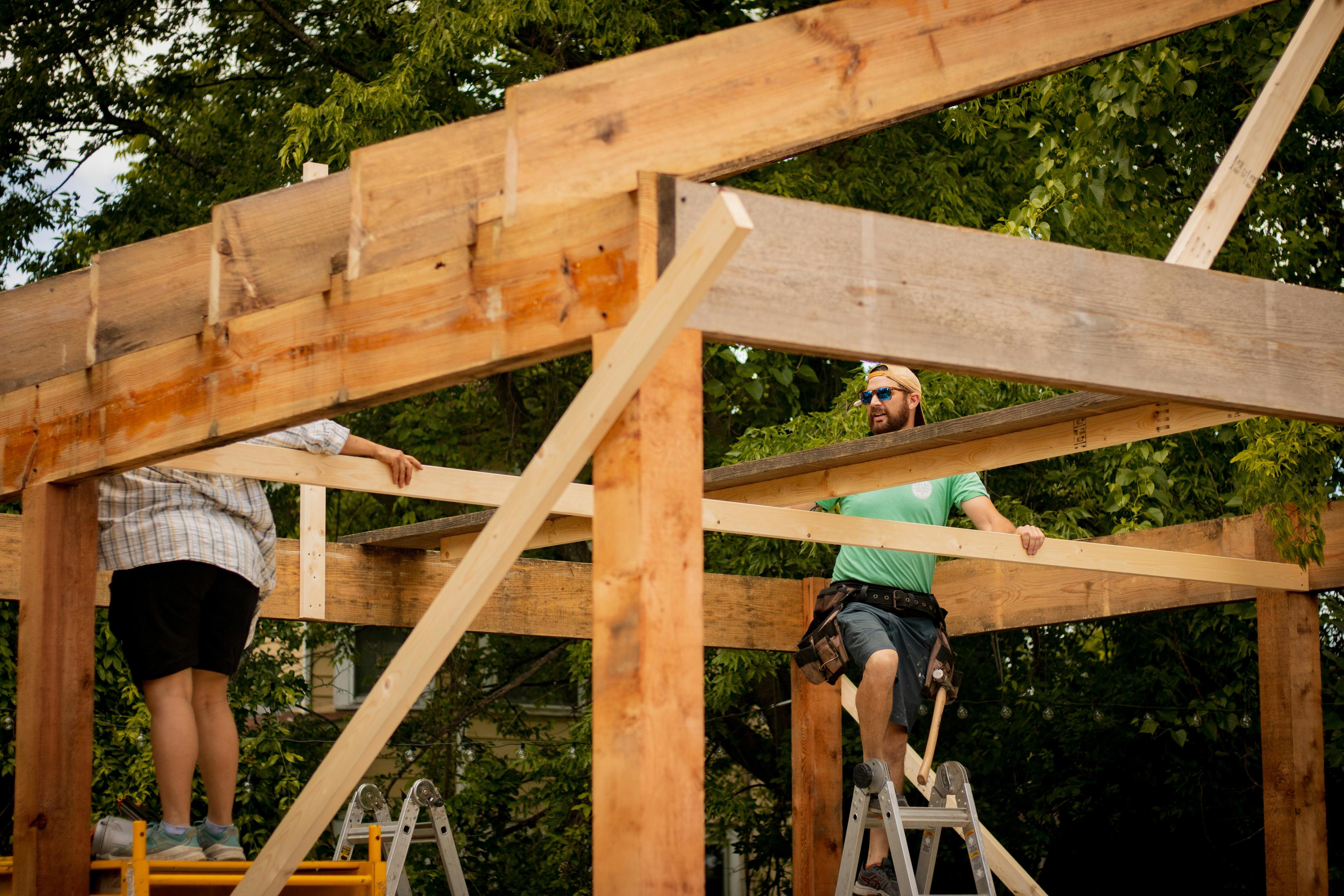 Carpenters Installing Framing on a Residential Job Site