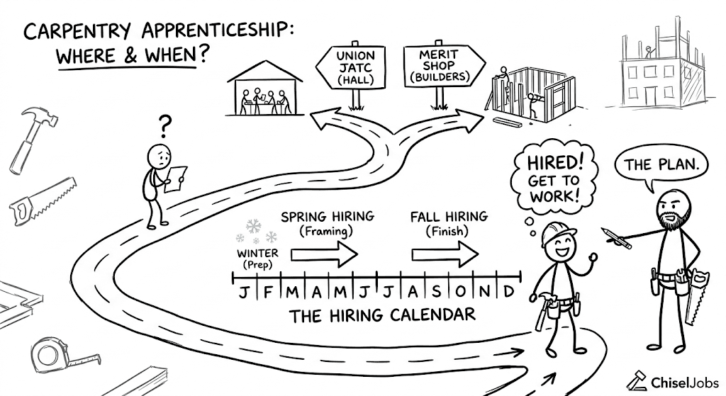 The Carpenter’s Apprentice Hiring Blueprint: A Visual Guide to Where and When to Apply