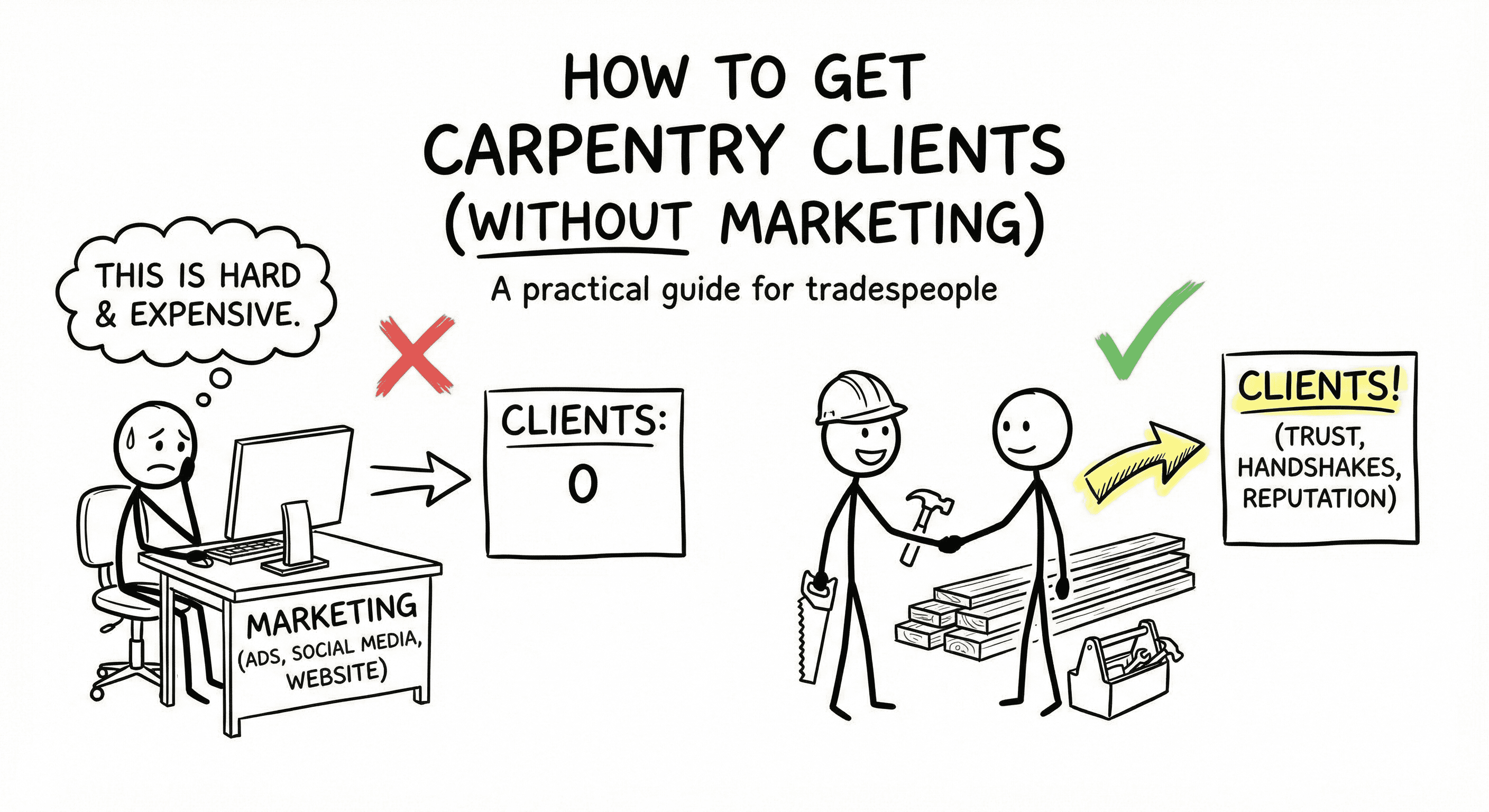 The "No-Marketing" Approach to Getting Carpentry Clients